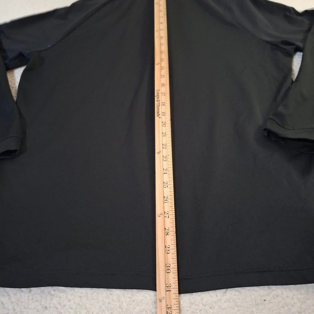 Adidas Golf World Tour Golf Links 1/4 Zip Pullover Mens Large Black Grey Stripe